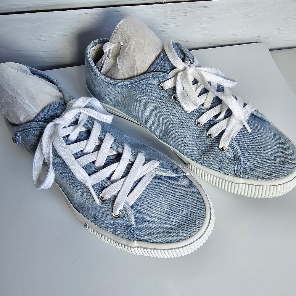 Hurley Women Lace Up Casual Sneakers Carrie Chambray Blue Canvas Fabric … - Picture 6 of 11